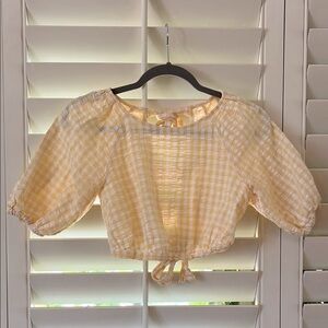 Urban Outfitters Yellow Gingham Crop Top